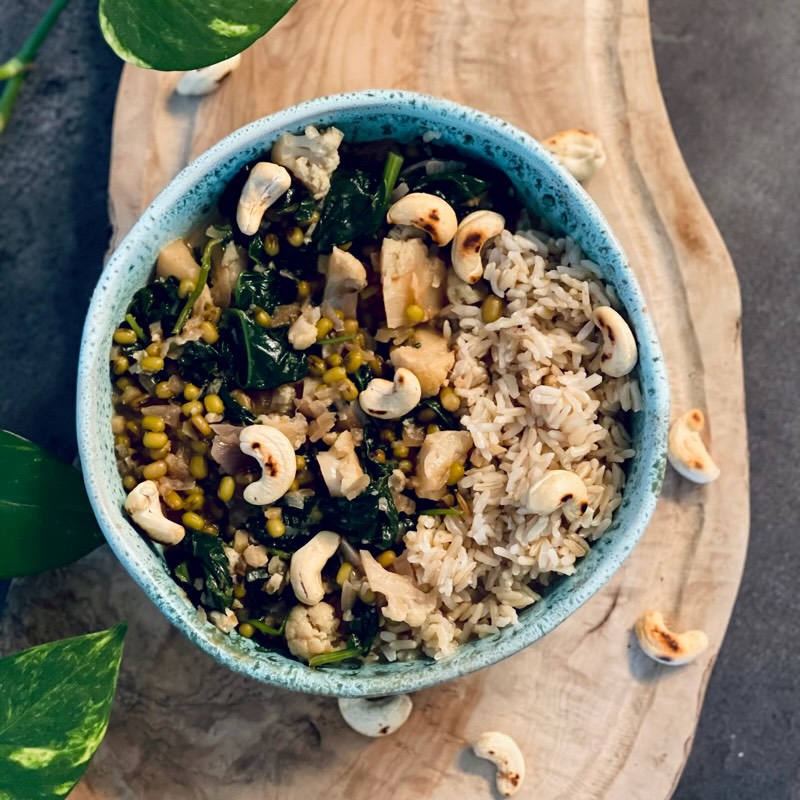 Cauliflower Mung Green Curry