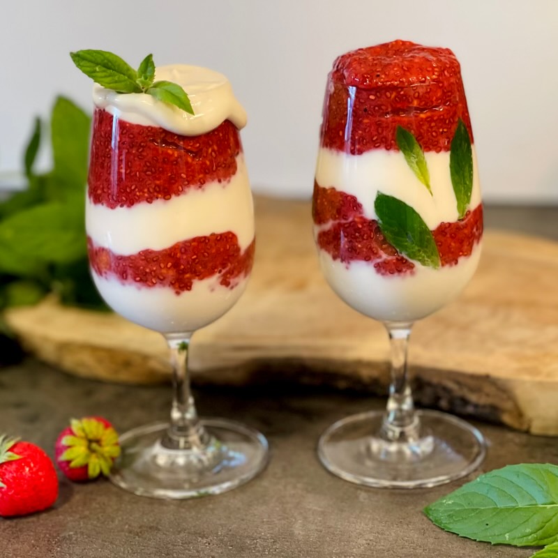 Layered Strawberry Chia Pudding