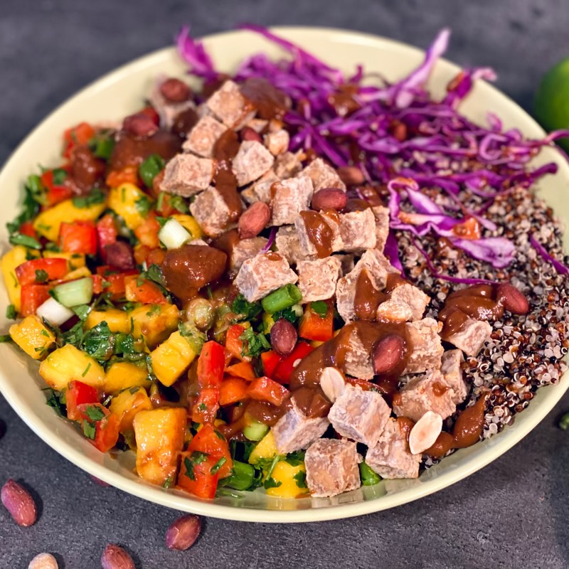 Mango Salsa Bowl with Crispy Tofu